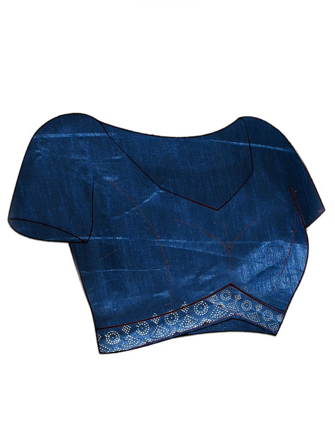 women striped embroidered saree with blouse - 21965550 - Standard Image - 5