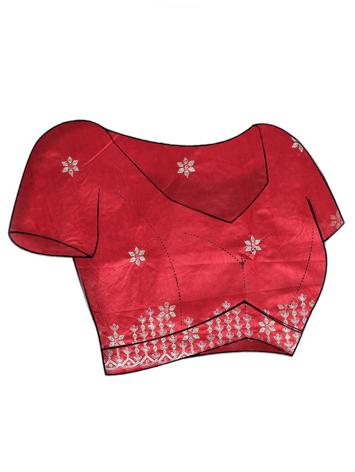 women solid with work embroidered saree with blouse - 21965584 - Standard Image - 5