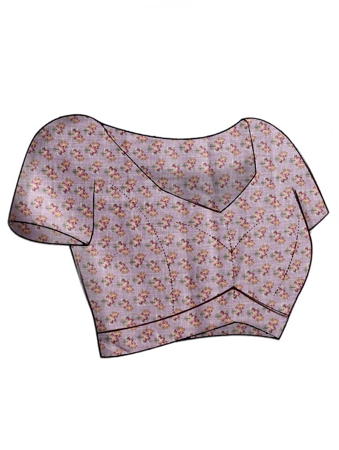 women printed casual wear saree with blouse - 21965594 - Standard Image - 5