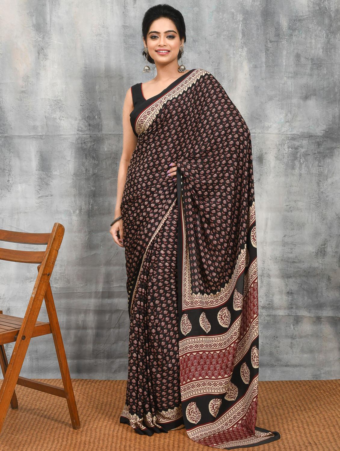 women printed casual wear saree with blouse - 21965613 -  Zoom Image - 0