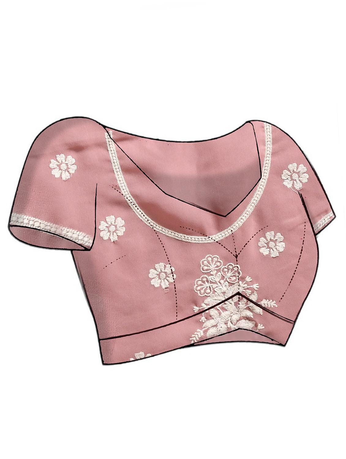 women solid with work embroidered saree with blouse - 21965622 - Standard Image - 5