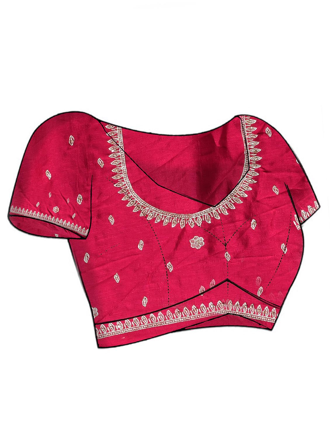 women solid with embellished bordered saree with blouse - 21965648 - Standard Image - 5