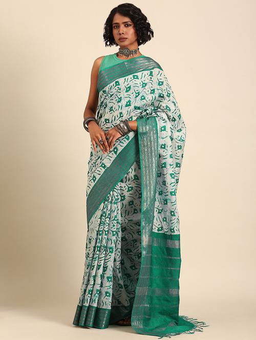 women printed casual wear saree with blouse - 21965667 -  Standard Image - 0