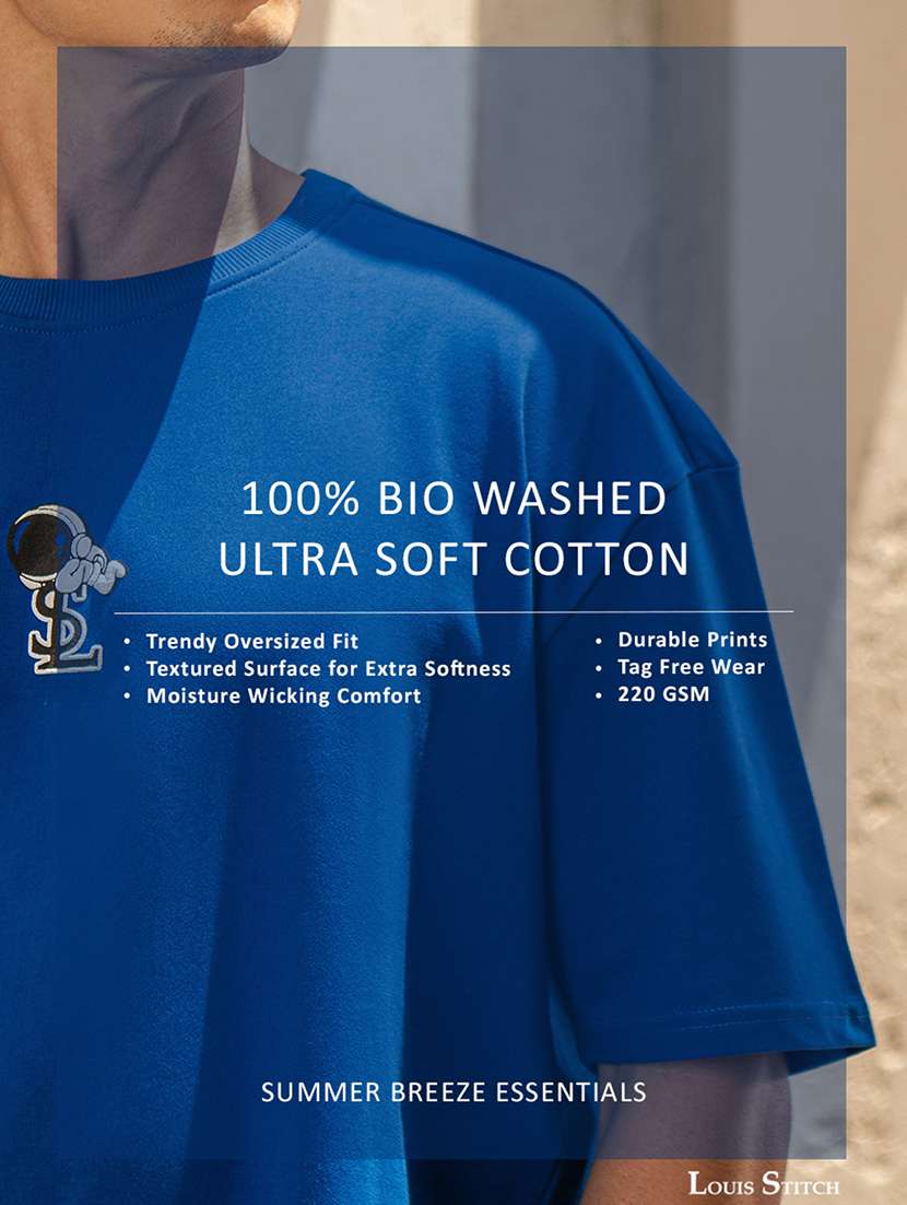 men front & back print round neck oversized t-shirt - 21965681 -  Standard Image - 3