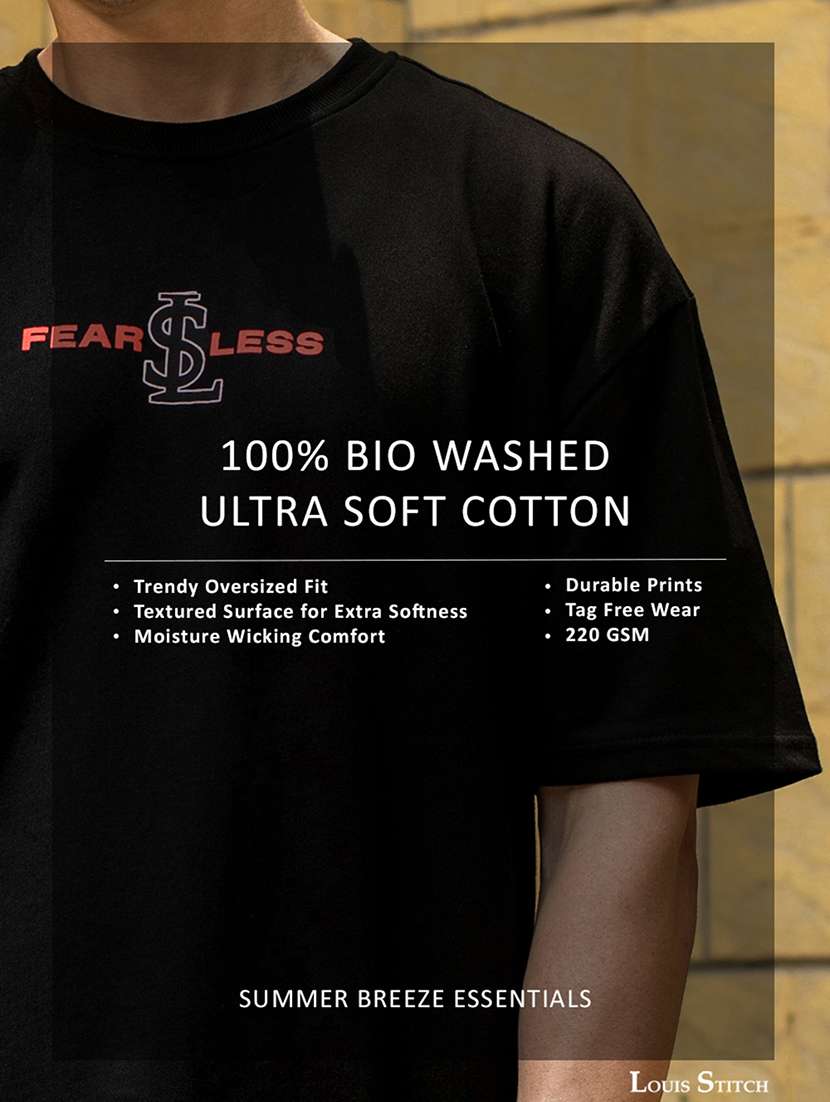 men front & back print round neck oversized t-shirt - 21965682 -  Standard Image - 3