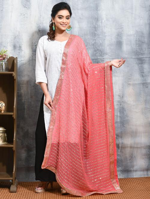 women pink casual wear dupatta - 21965688 - Standard Image - 0