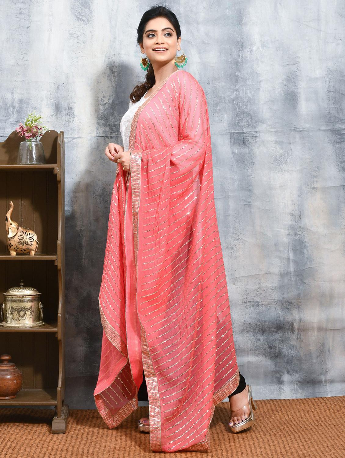women pink casual wear dupatta - 21965688 - Standard Image - 3