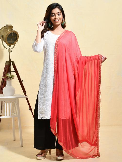 women solid embellished bordered dupatta - 21965706 -  Standard Image - 0