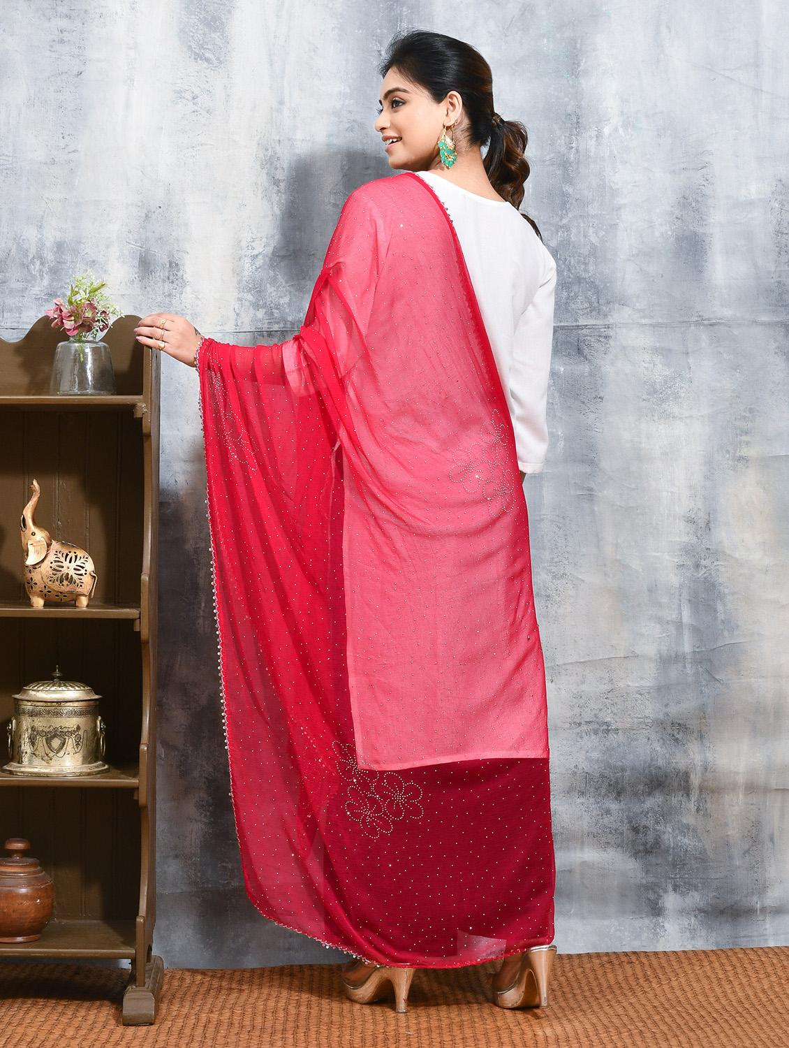 women solid with work embellished dupatta - 21965786 - Standard Image - 3