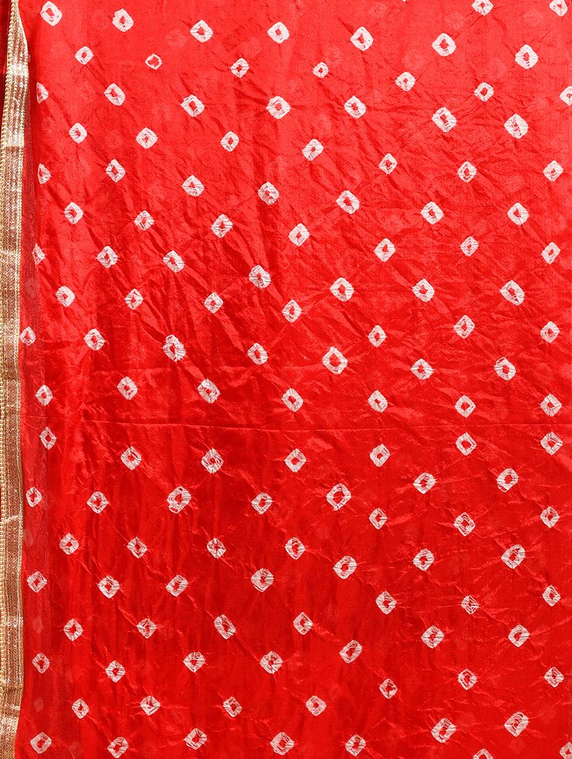 women red bandhani printed dupatta - 21965820 - Standard Image - 5