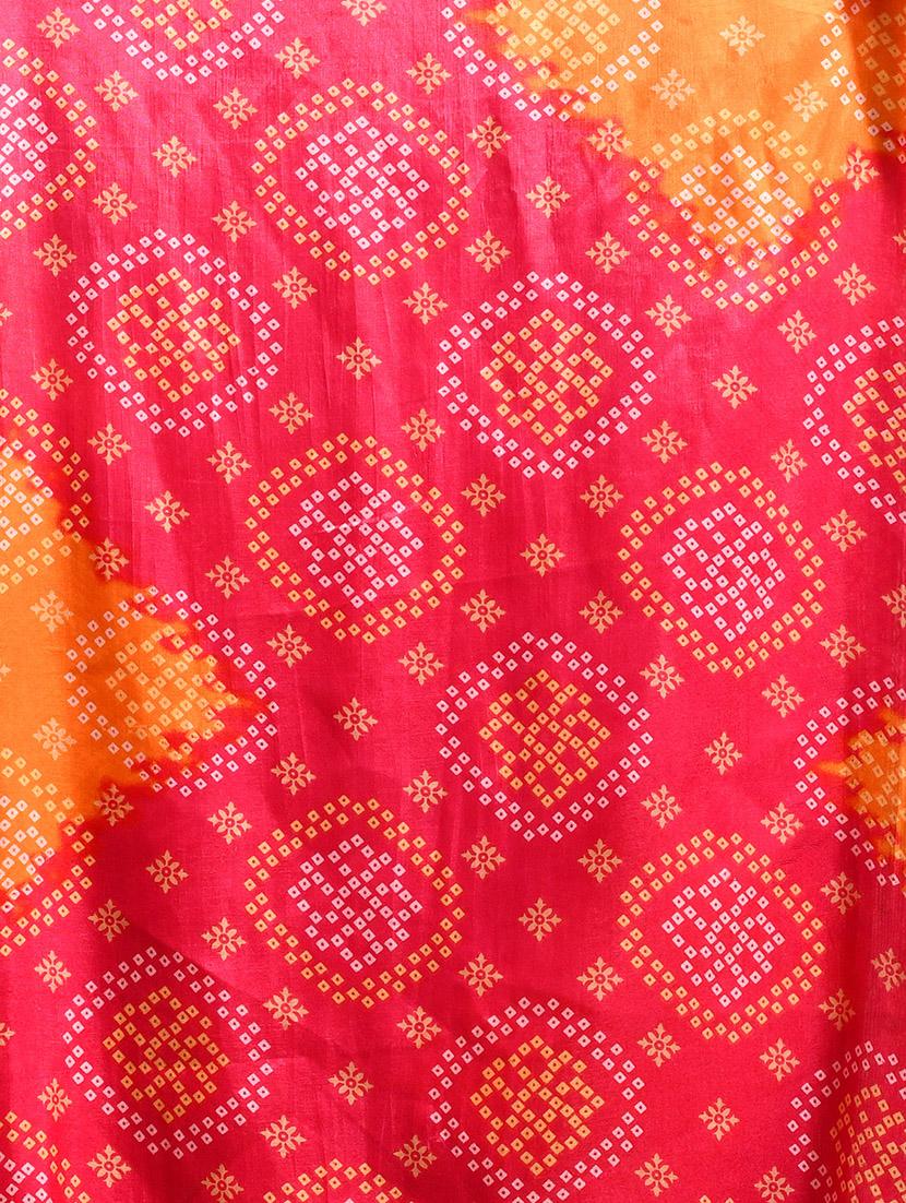 women pink bandhani printed dupatta - 21965856 - Standard Image - 5