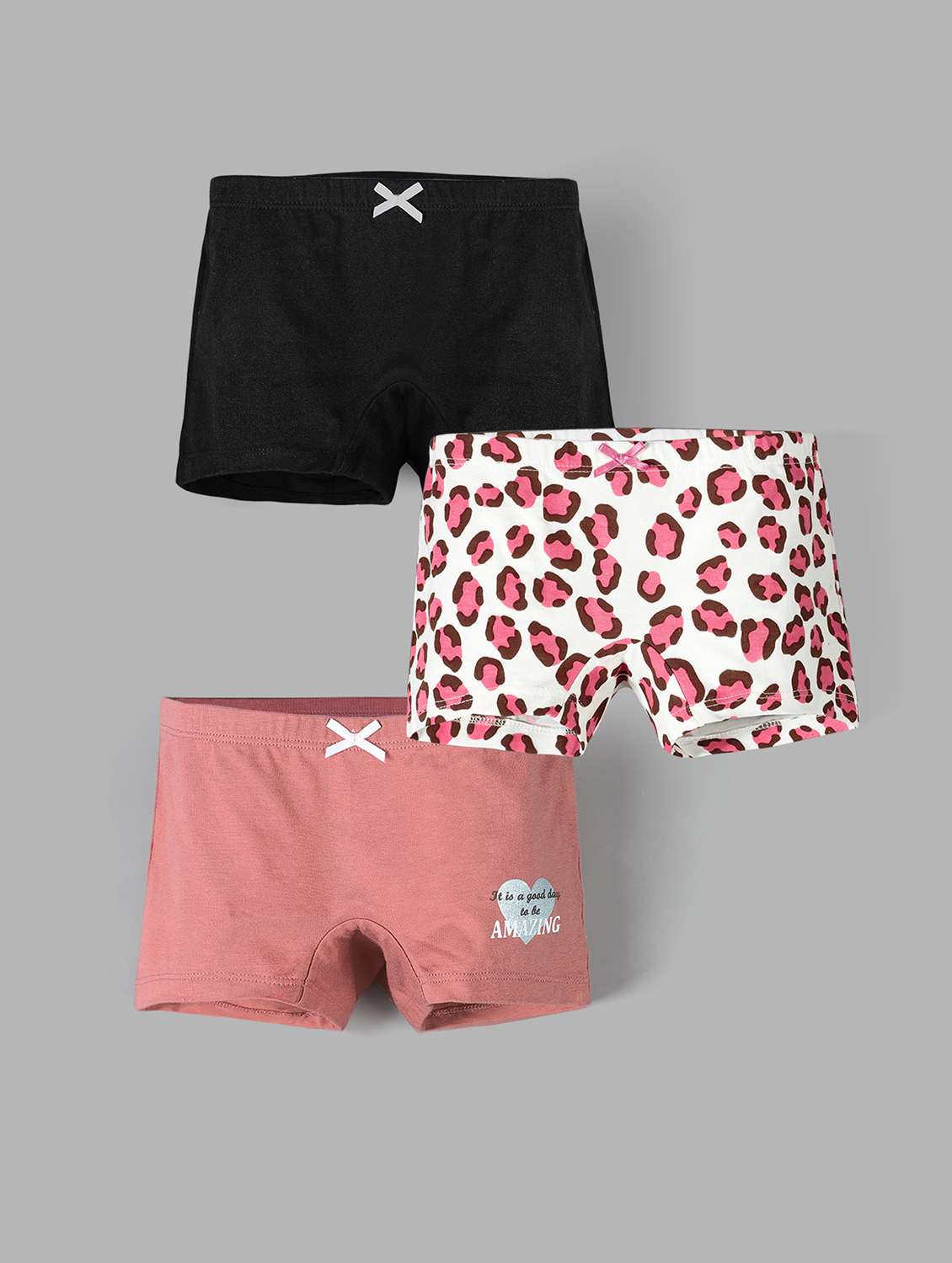 girls pack of 3 printed bloomer