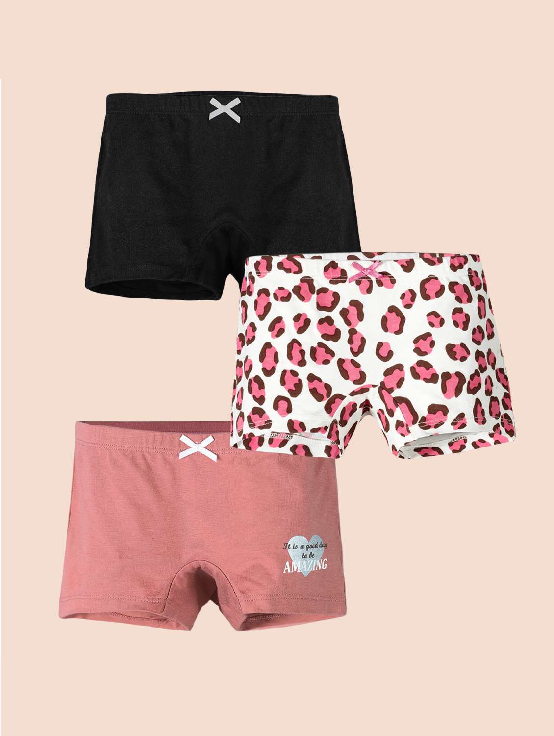 girls pack of 3 printed bloomer