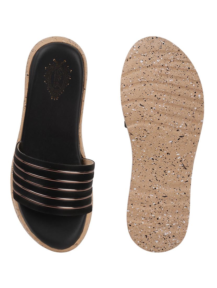 women black slip on platform wedge - 21966043 - Standard Image - 3