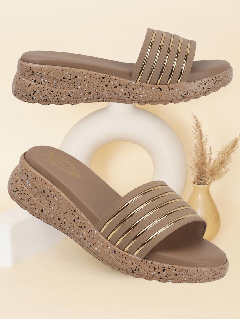women beige slip on platforms wedge - 21966044 - Zoom Image - 0