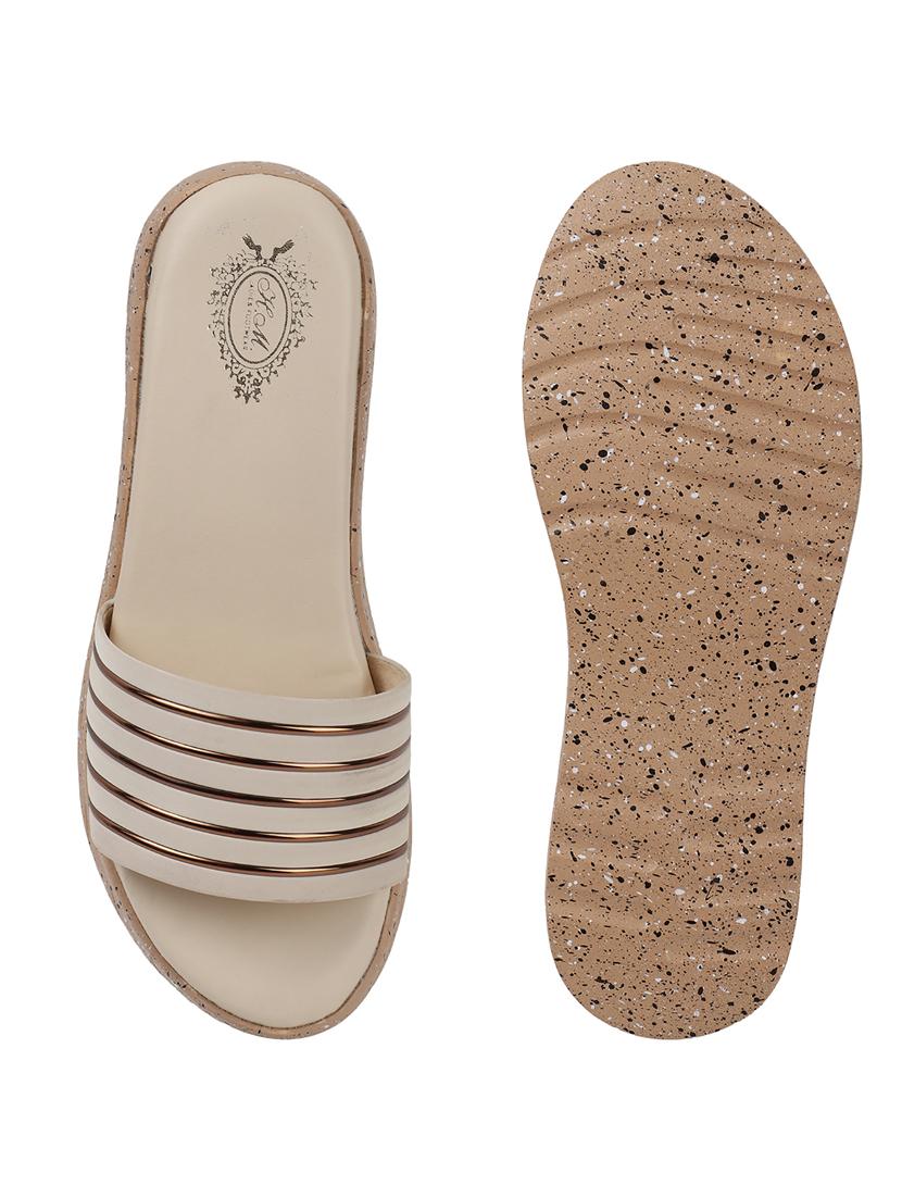 women beige slip on platforms wedge - 21966046 - Standard Image - 3