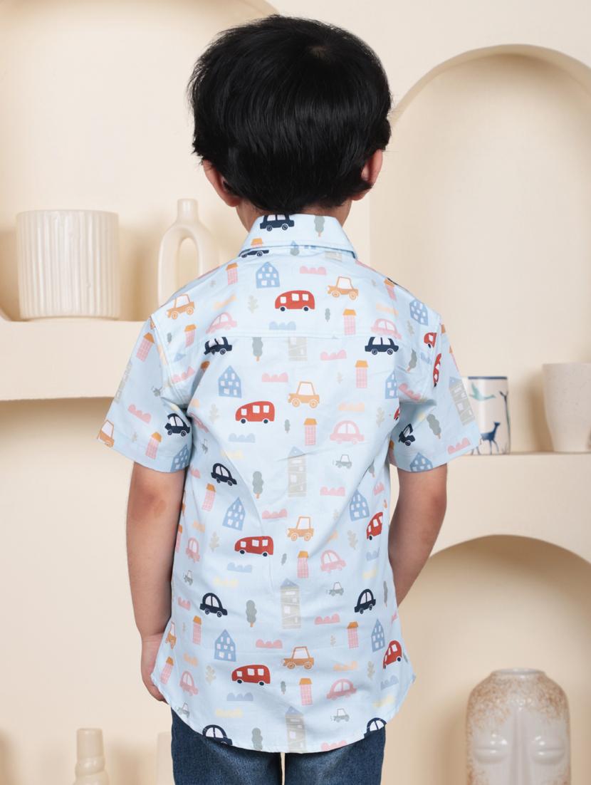 boys printed collared short sleeve shirt - 21966096 - Standard Image - 3