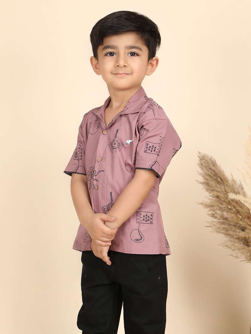 boys printed collared short sleeve shirt - 21966102 - Standard Image - 3