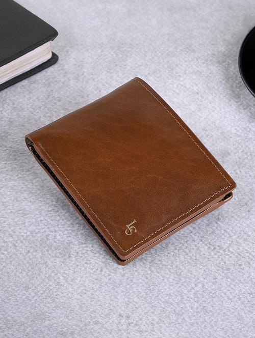 men's leather bi-fold tan wallet - 21966108 -  Standard Image - 0