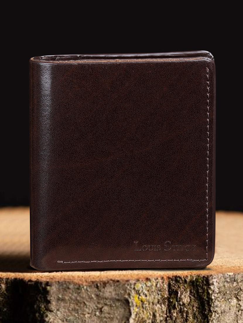 men's brown genuine leather formal wallet - 21966111 -  Zoom Image - 0