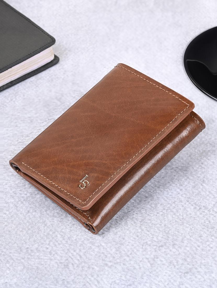 men tan solid leather wallet - 21966116 - Zoom Image - 0