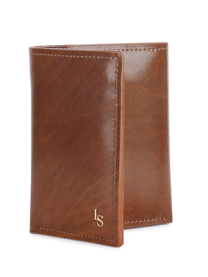 men tan solid leather wallet - 21966116 - Standard Image - 3