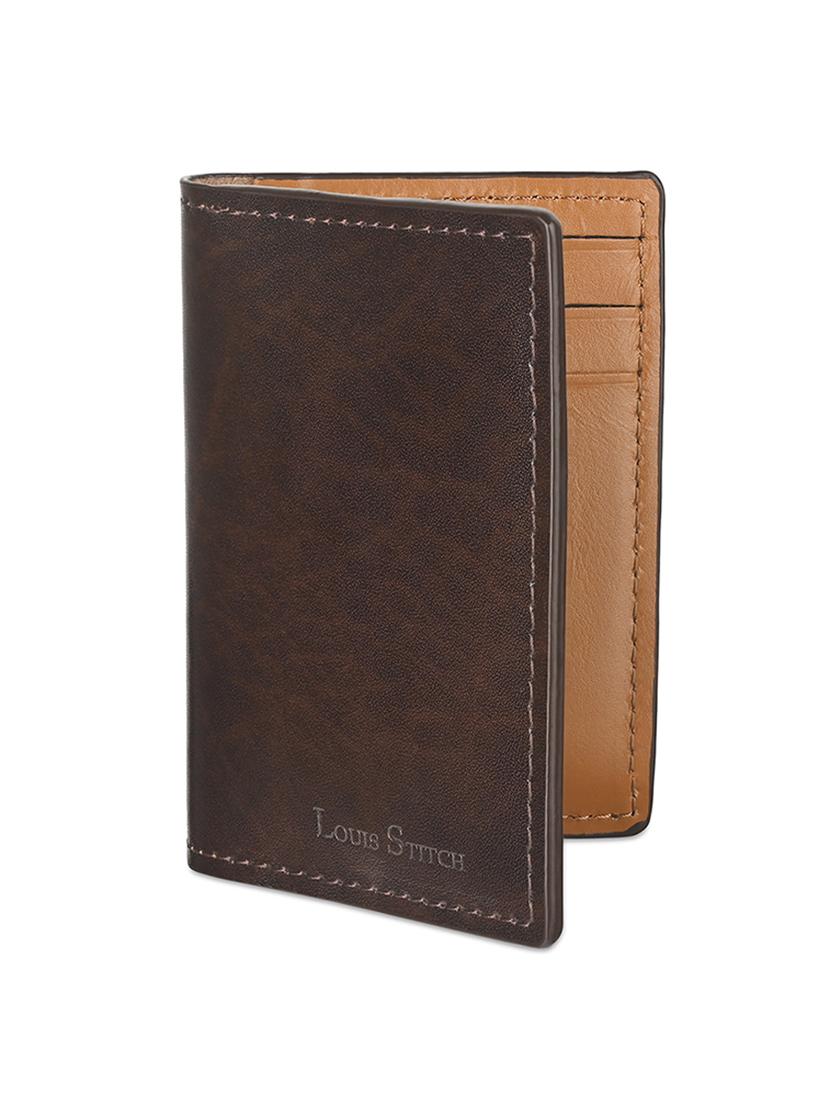 men brown solid leather wallet - 21966121 - Standard Image - 3