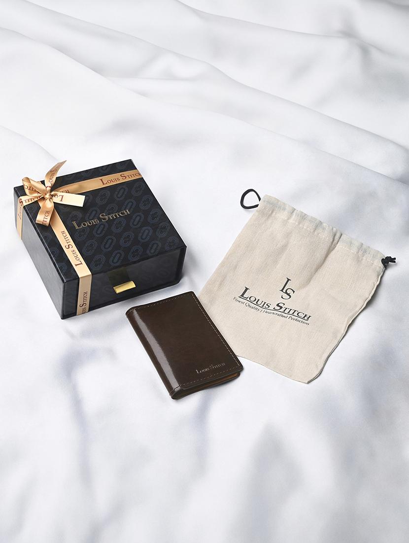 men brown solid leather wallet - 21966121 - Standard Image - 5