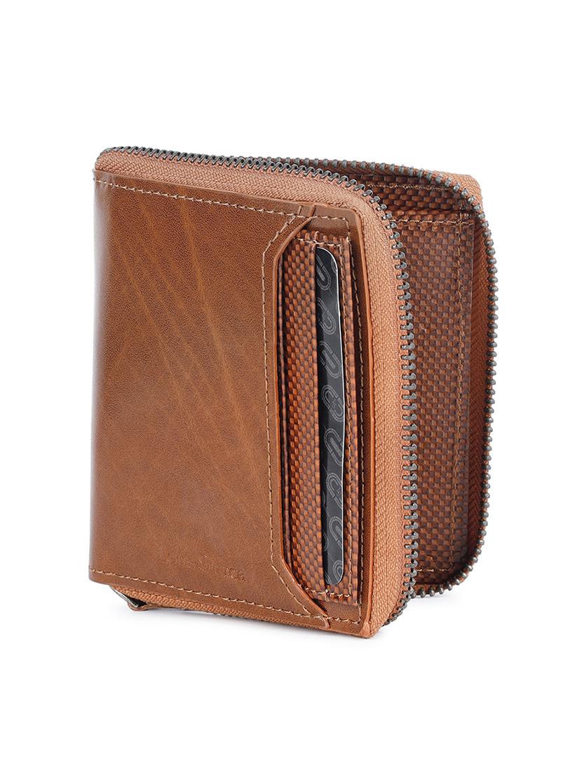 men's brown leather wallet with zip closure - 21966130 - Standard Image - 3