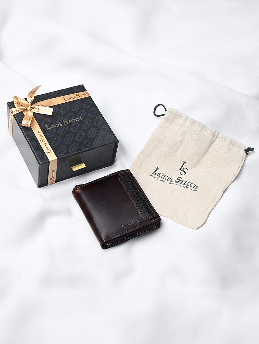 men's brown leather zip around wallet - 21966131 - Standard Image - 5