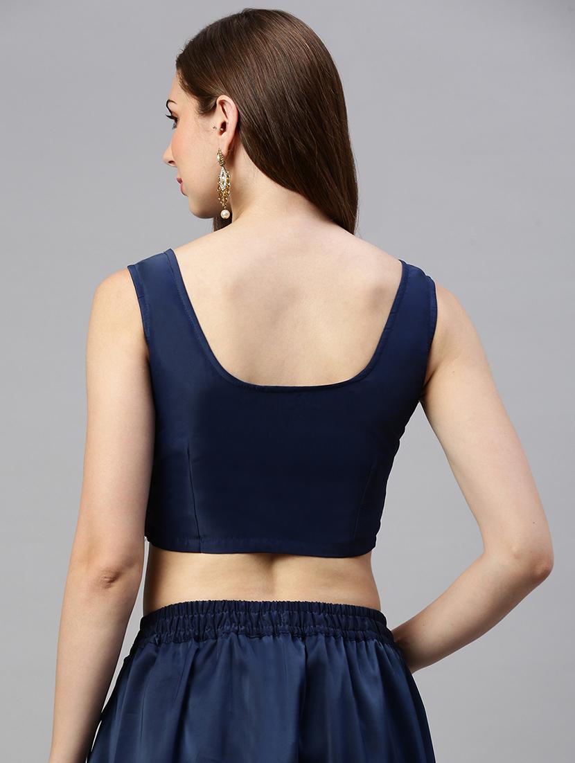 women solid with work sleeveless stitched blouse - 21966141 - Standard Image - 3
