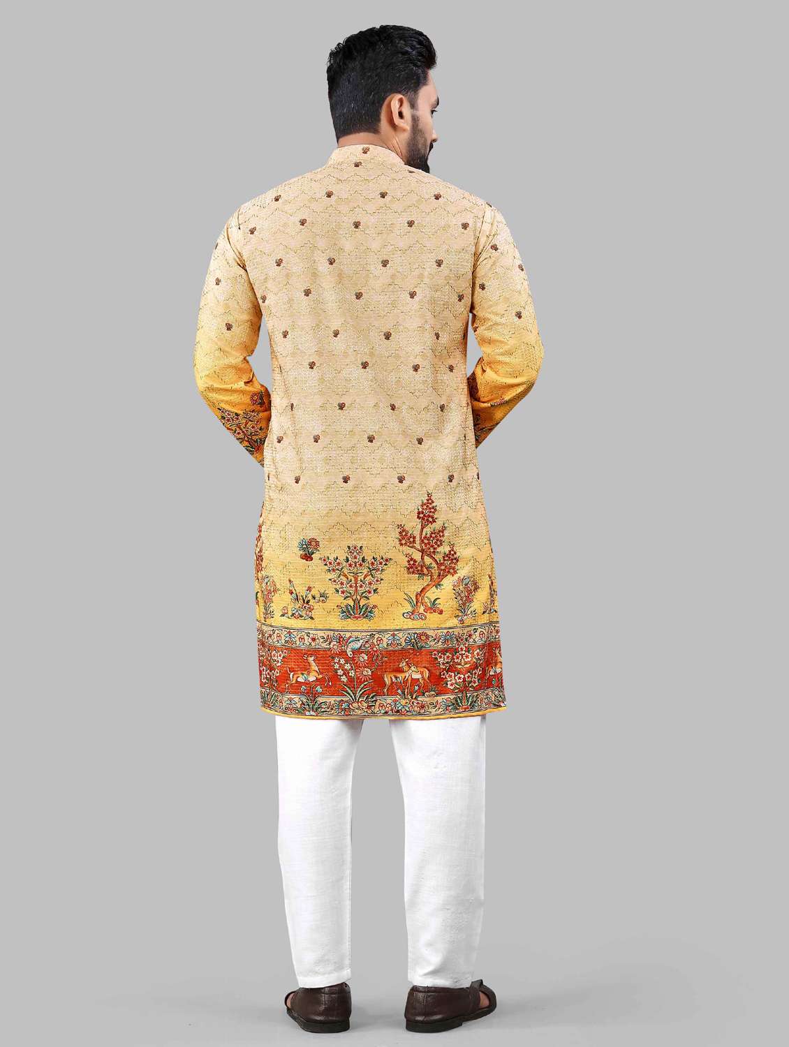 orange rayon long  kurta - 21966165 -  Standard Image - 3