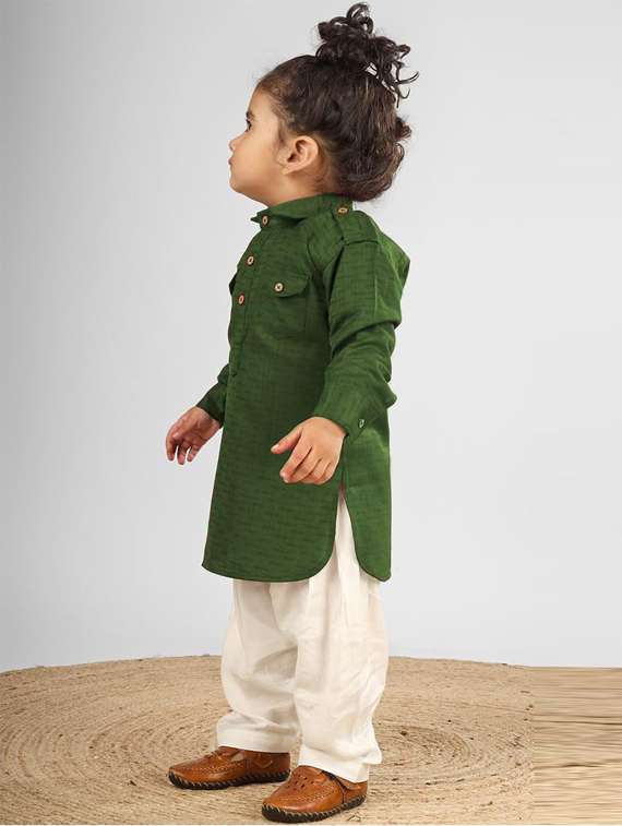 boys solid long sleeve pathani set - 21966168 -  Standard Image - 5