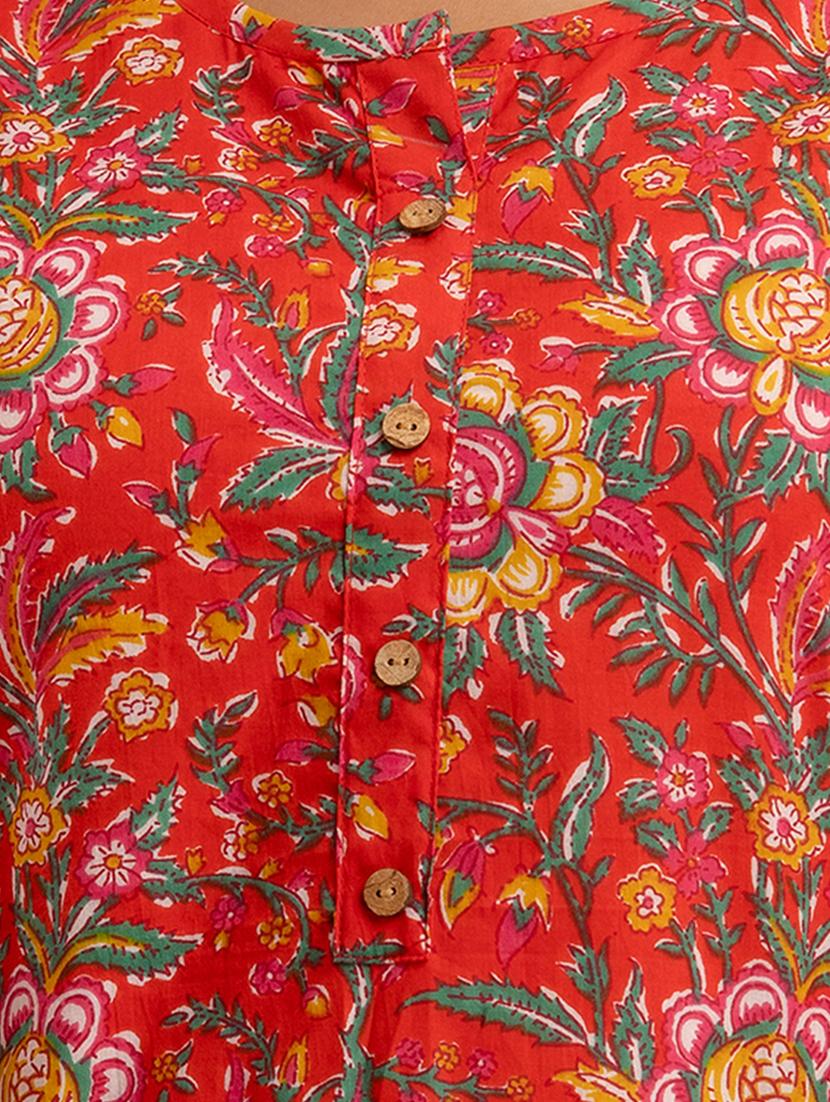 women printed three quarter sleeve straight kurti - 21966179 - Standard Image - 5