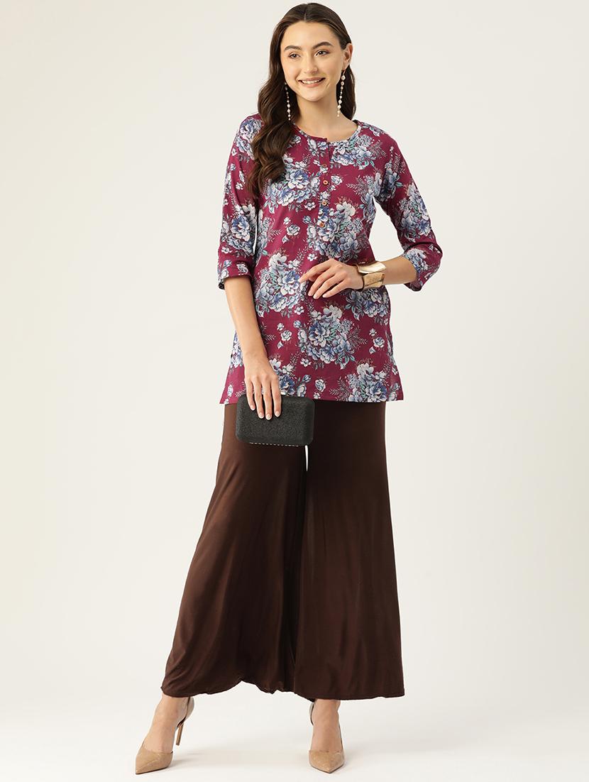 women three quarter sleeve straight kurti - 21966195 - Standard Image - 3