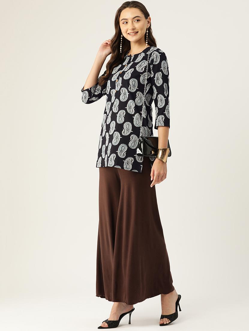 women three quarter sleeve straight kurti - 21966199 - Standard Image - 3