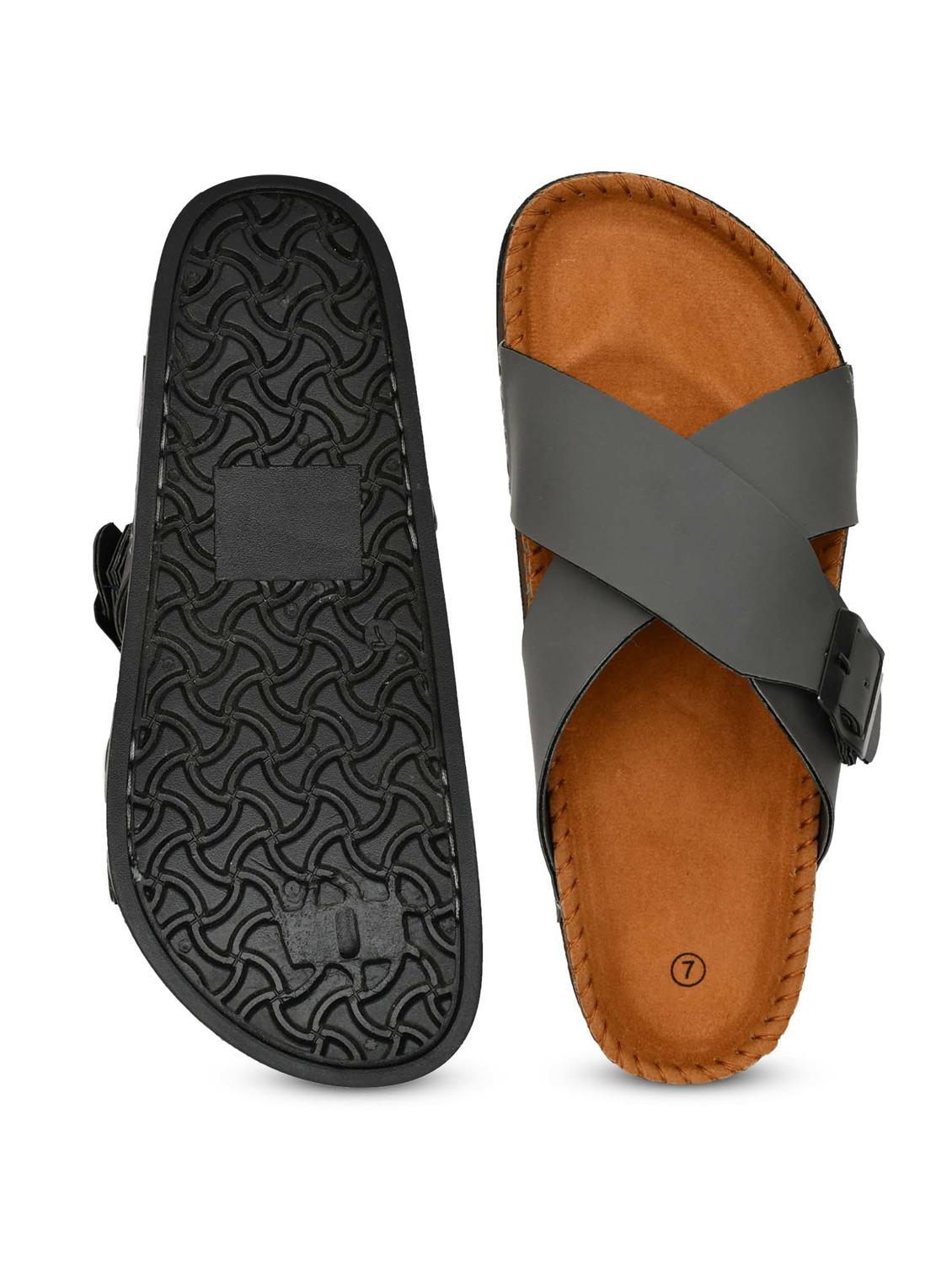 men solid slip on sandal - 21966211 - Standard Image - 5