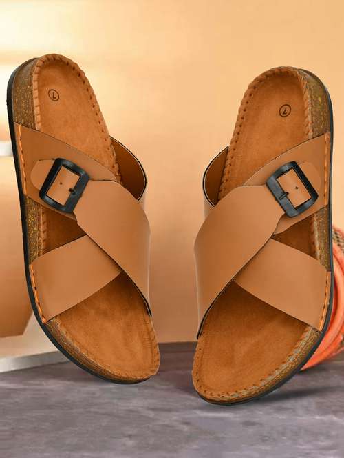 men solid slip on sandal - 21966214 -  Standard Image - 0