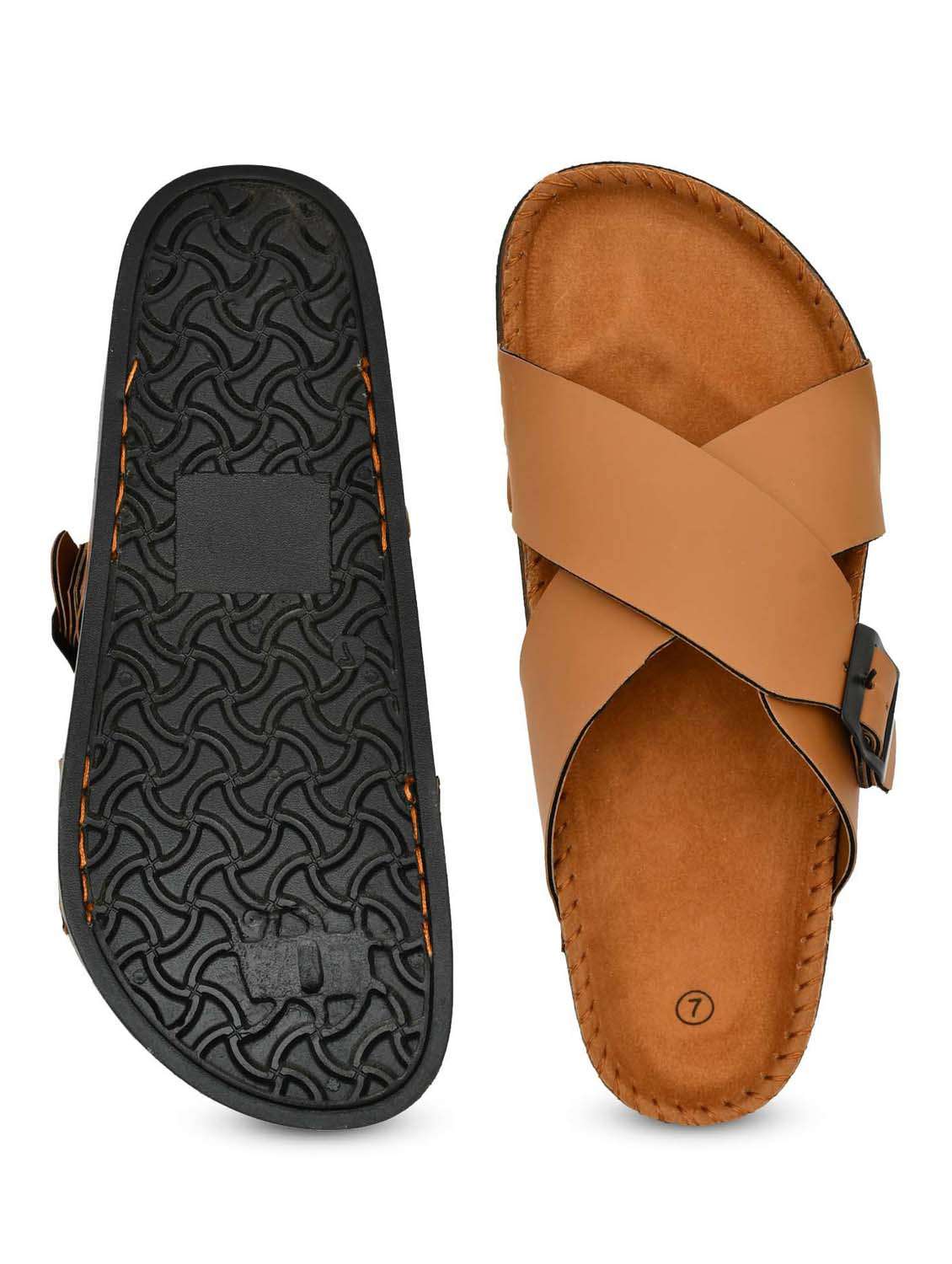 men solid slip on sandal - 21966214 -  Standard Image - 5