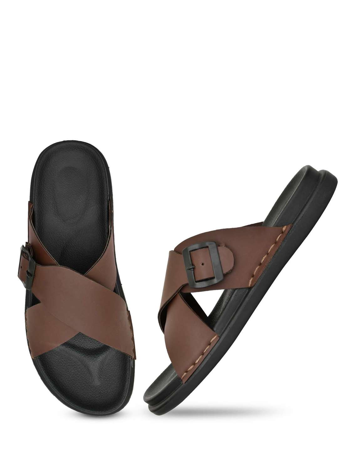 men solid slip on sandal - 21966217 -  Standard Image - 3