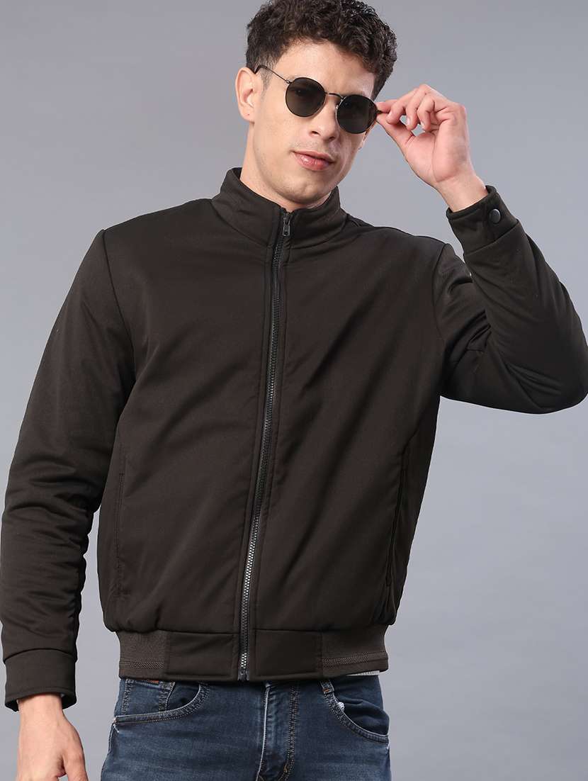 men solid long sleeve regualr fit casual jacket