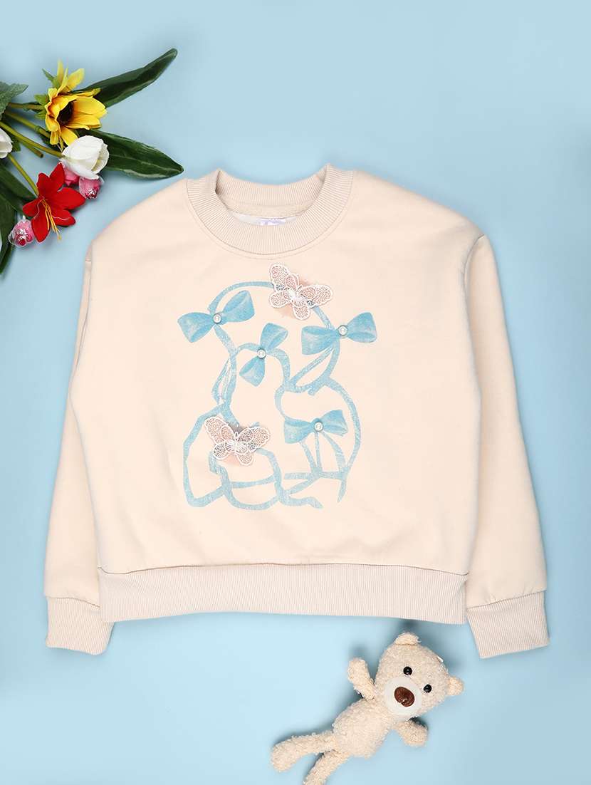 girls printed long sleeve sweatshirt