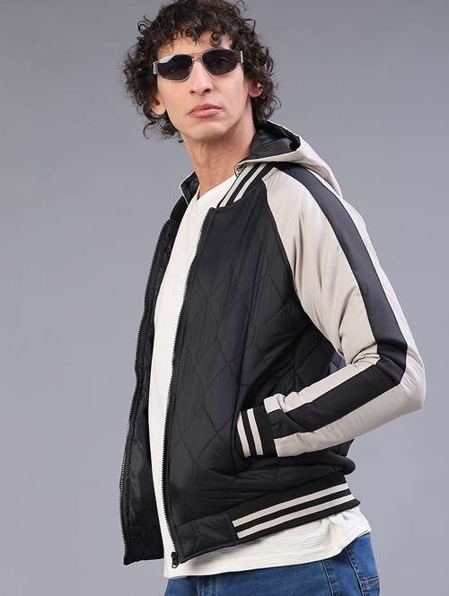 men color block long sleeve puffer jacket - 21966325 -  Standard Image - 0