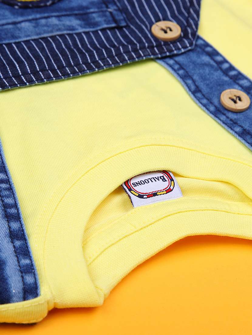 boys striped t-shirt & dungaree casual wear set - 21966375 -  Standard Image - 3