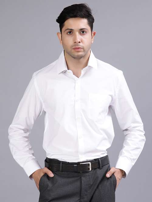 men solid long sleeve regular fit formal shirt - 21966404 - Standard Image - 0
