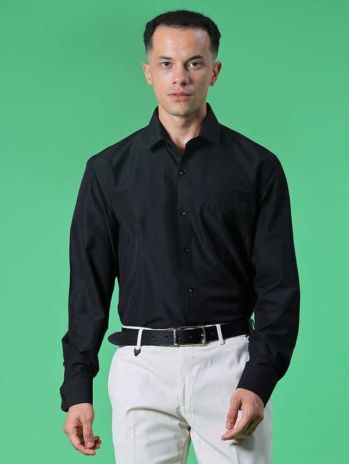 men solid collared long sleeve shirt - 21966406 -  Standard Image - 0