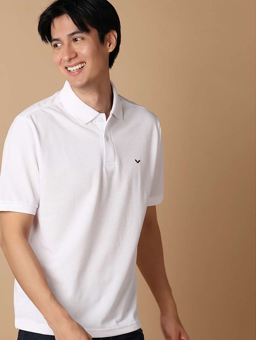 men solid short sleeve regular fit polo t-shirt