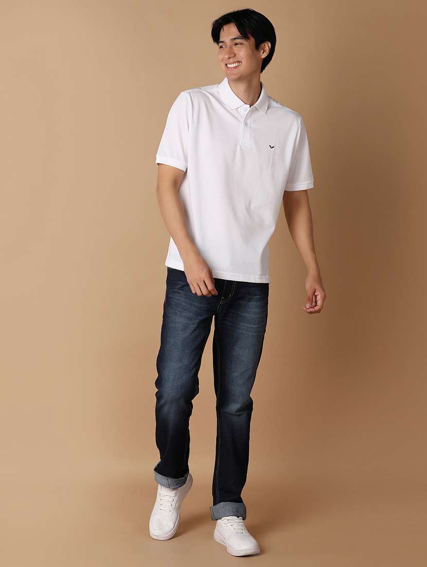 men solid short sleeve regular fit polo t-shirt - 21966509 - Standard Image - 3
