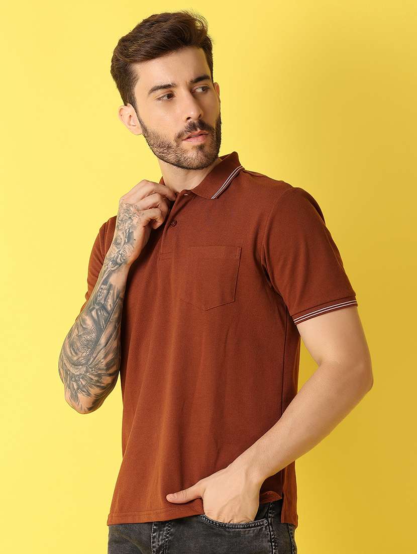 men solid short sleeve regular fit polo t-shirt - 21966517 -  Standard Image - 3