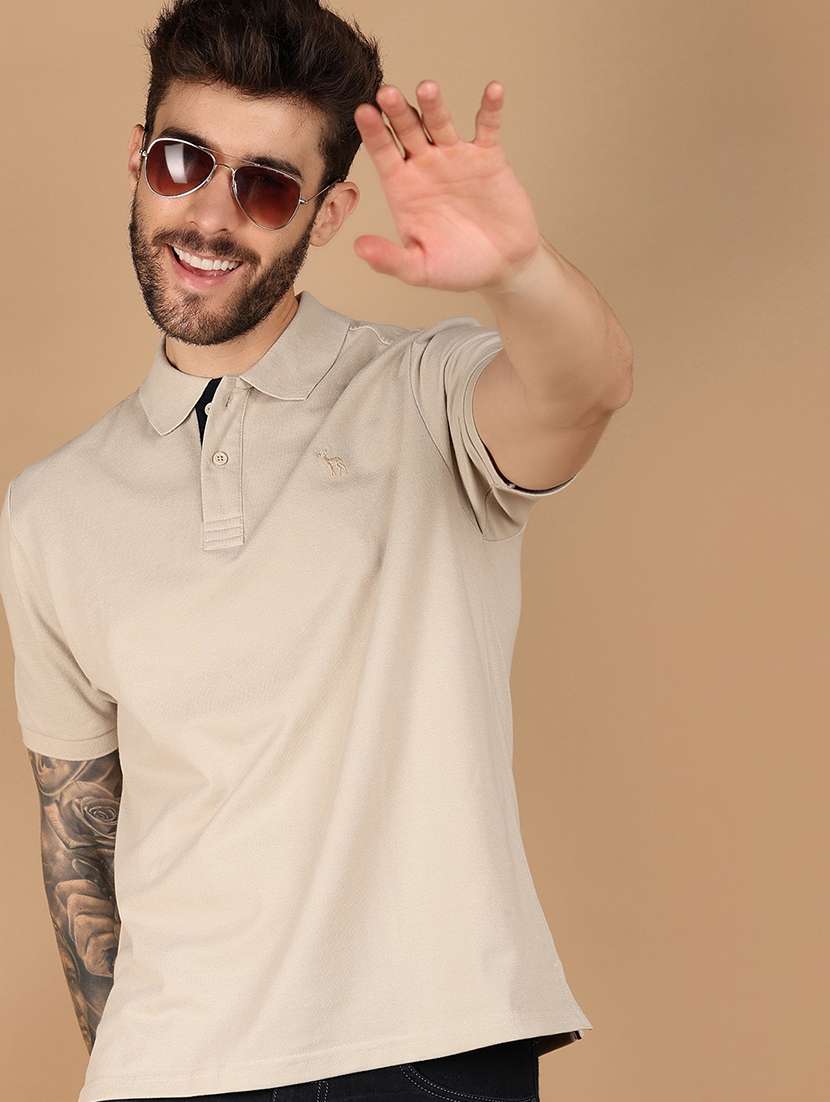 men solid short sleeve regular fit polo t-shirt - 21966523 -  Zoom Image - 0